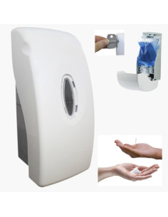 Jabonera soporte con válvula con llave antihurto (blanco, 800 ml.)