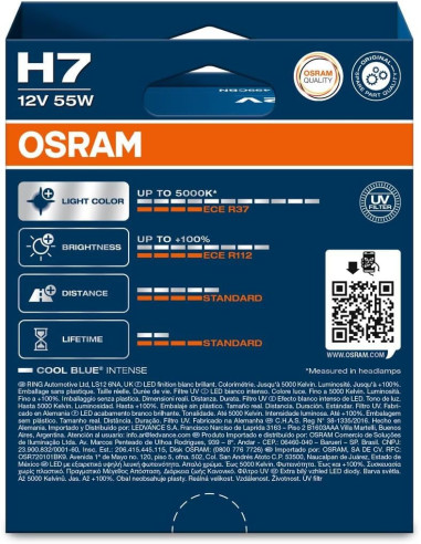 OSRAM H7 Cool Blue Intense NextGen 5000K – Pack 2 bombillas